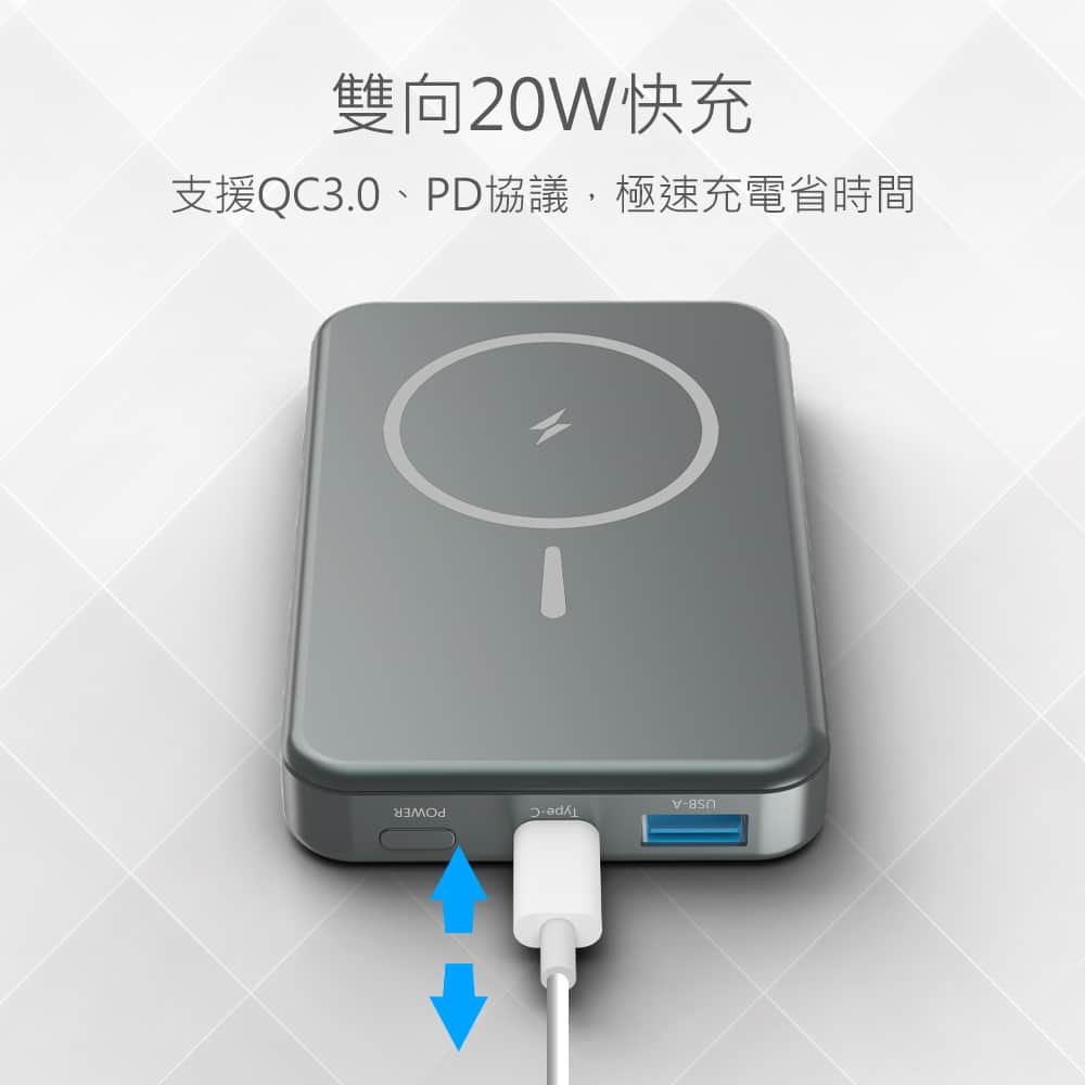 台灣有貨 MINQ 行充 台灣製造 行動電源 10000mAh 磁吸式 無線閃充行動電源 TypeC 數顯電量-細節圖6