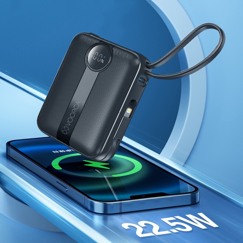 台灣出貨 可上機 WH/CCC標示 D916 迷你行動電源 10000mAh 自帶雙線 22.5W快充 數字顯示-細節圖8