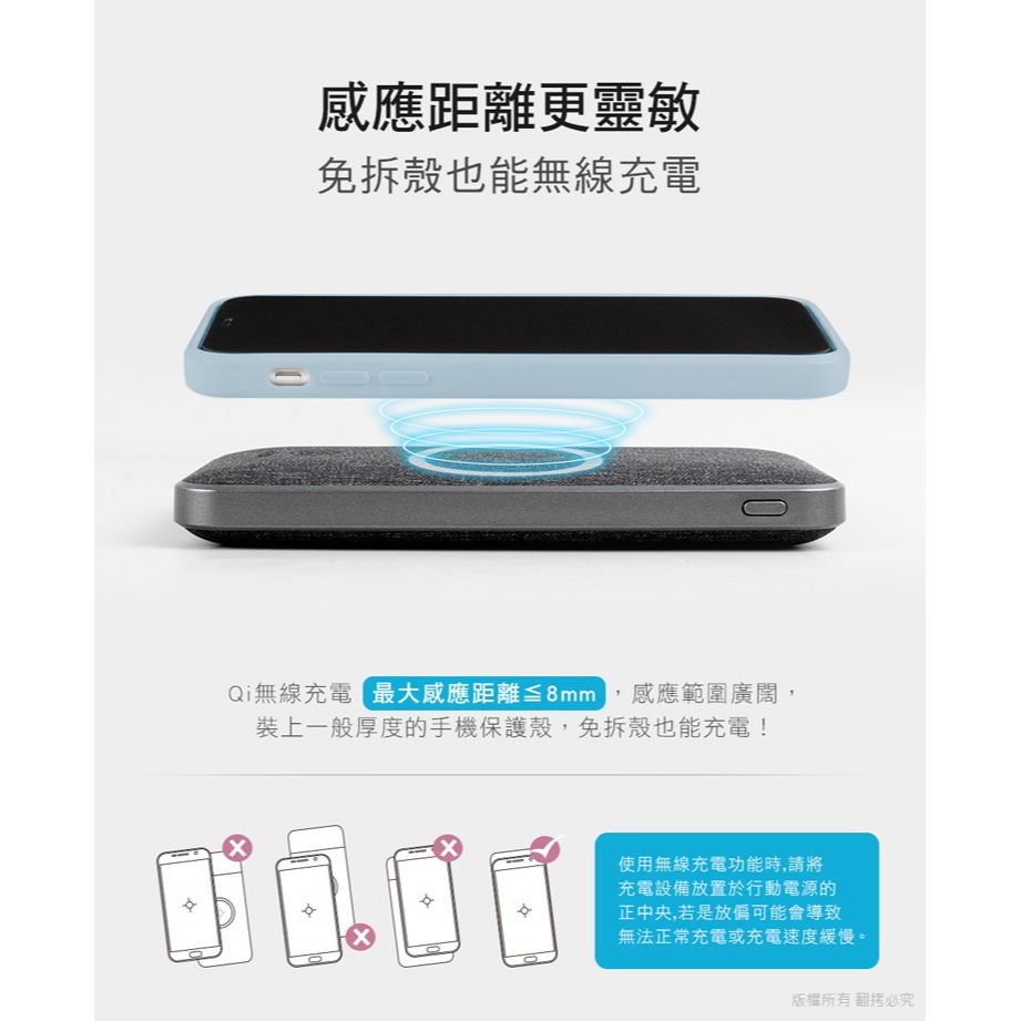 aibo PD無線快充10000mAh行動電源【現貨】Wh標示可上飛機 PD快充 TYPE-C 無線充電 無線充行動電源-細節圖5