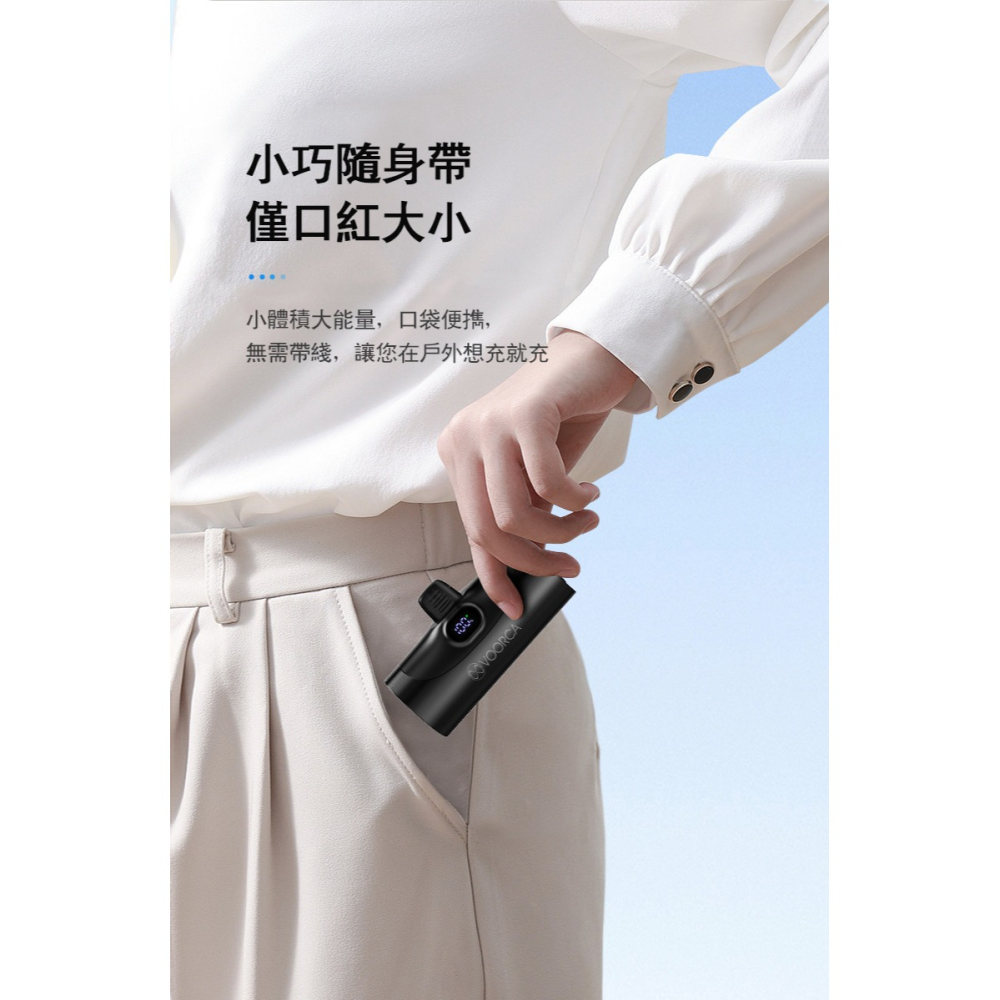 台灣出貨 可上機 WH/CCC標示 WP035F 尾插行動電源 5000mAh 自帶支架 18W快充 數字顯示-細節圖7