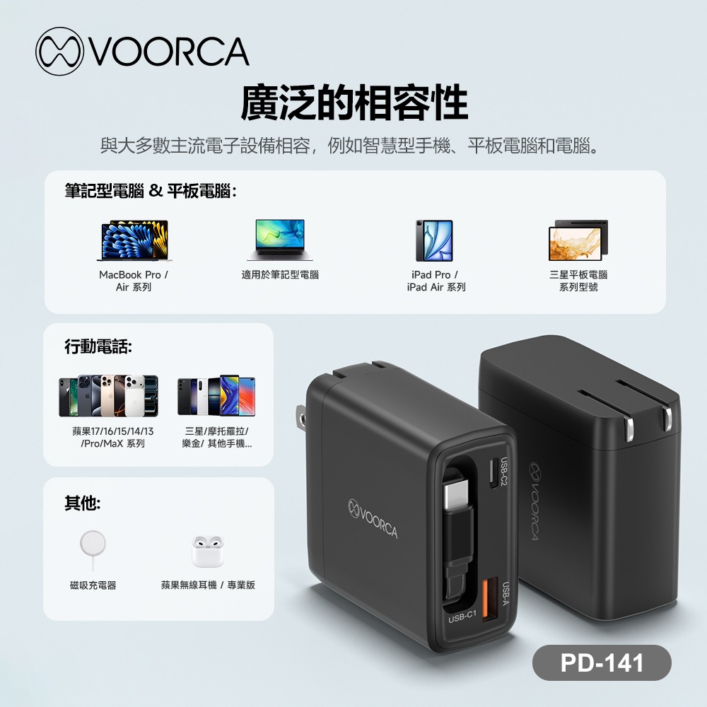 台灣出貨 65W GaN氮化鎵 伸縮線快充 自帶線Type-C 2C1A三台同時充電 伸縮線設計 BSMI充電器-細節圖6