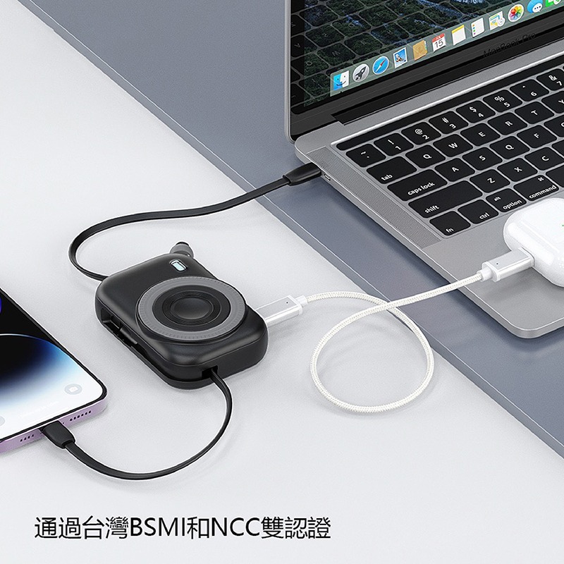 台灣出貨 WH/CCC標示 閃充 PDB576 磁吸無線充電行動電源 10000mAh 自帶線 22.5W快充 數字顯示-細節圖7