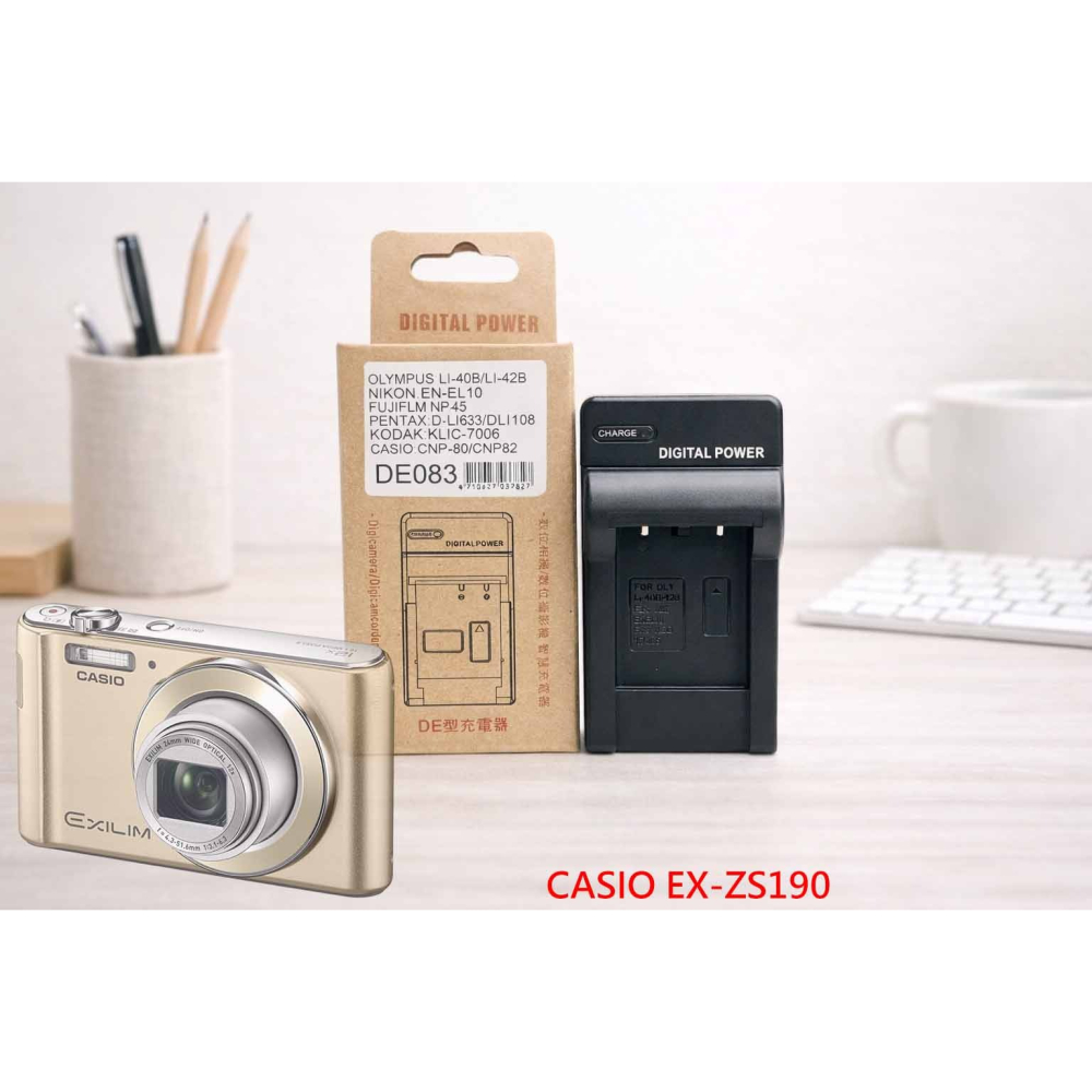C NP-80 副廠電池 相容 CASIO EX-ZS190 鋰電池 LI42B NP82 電池 另有充電器-細節圖2