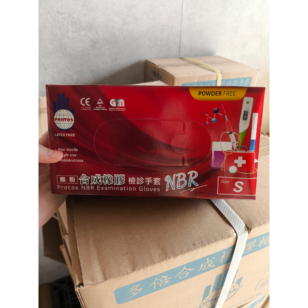 PROTOS 多倍NBR手套【藍色加厚】／合成橡膠手套／檢驗手套／耐酸鹼手套／耐油手套【伊豆無塵室耗材】-規格圖2