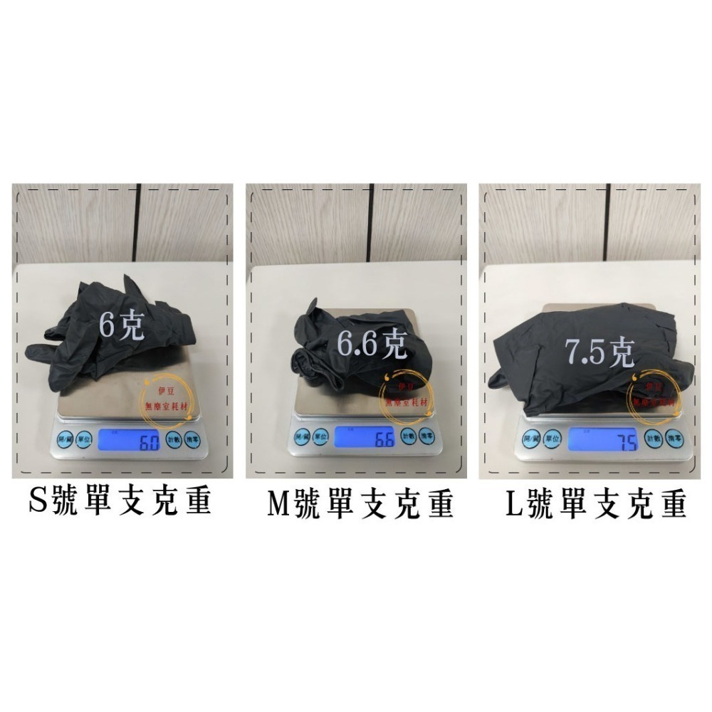 多倍檢診手套(未滅菌) PROTOS 無粉NBR【黑色超厚】合成橡膠手套 耐油/檢驗/無粉/耐酸鹼【伊豆無塵室耗材】-細節圖2