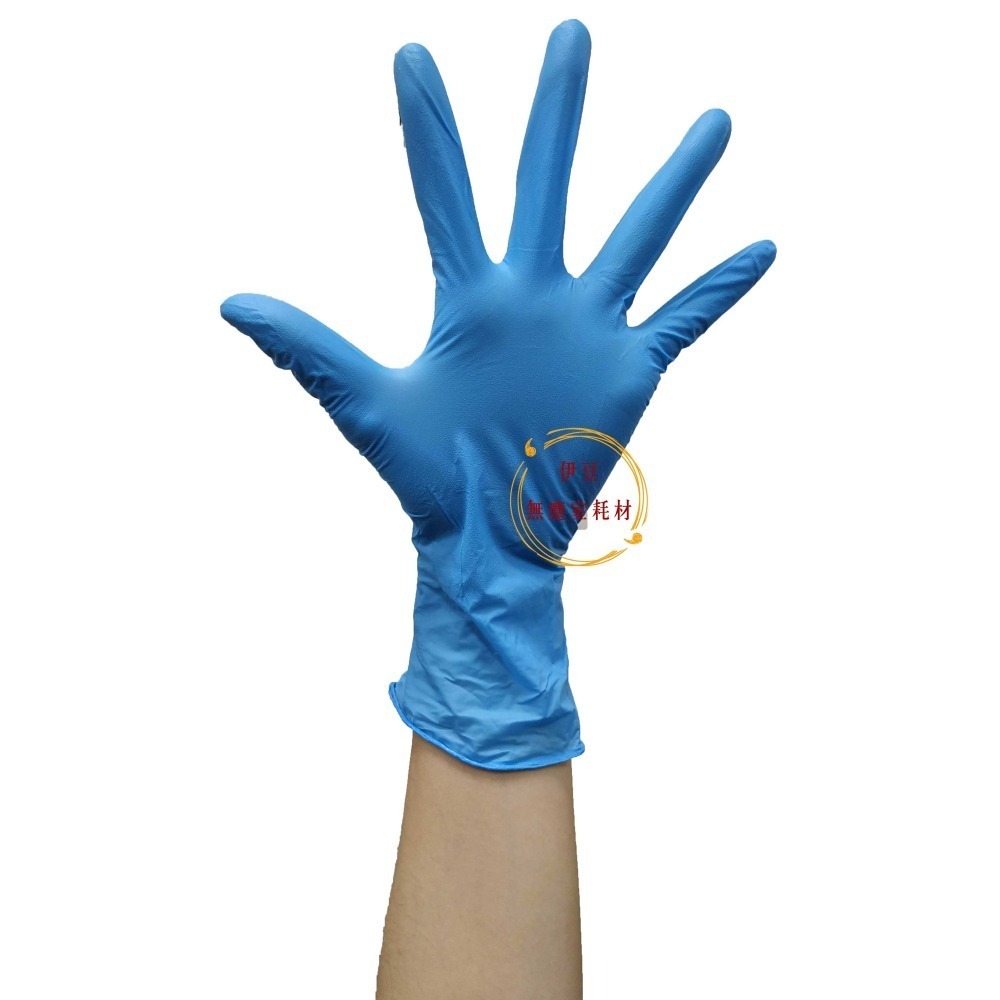 多倍檢診手套(未滅菌) PROTOS 無粉NBR【藍色輕薄】合成橡膠手套 耐油/檢驗/無粉/耐酸鹼【伊豆無塵室耗材】-細節圖2