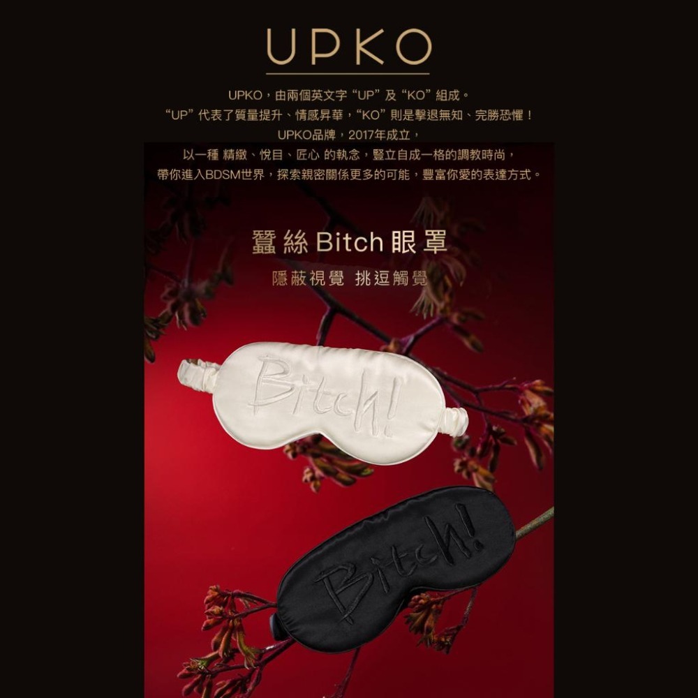 UPKO 高級蠶絲Bitch眼罩 BDSM情趣精品 角色扮演 Dr.情趣 台灣現貨 成人情趣內衣 夫妻情趣精品 情趣玩具-細節圖2