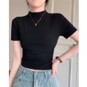 半高領正肩修身短T恤-規格圖3