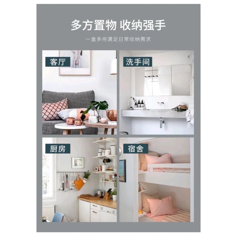 現貨 ^免打孔掛牆儲物盒^-細節圖4