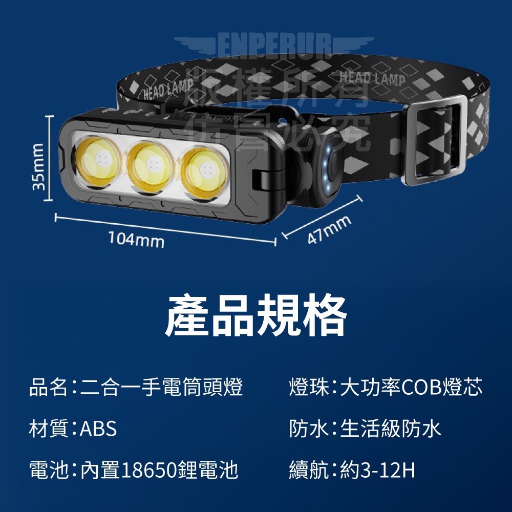 現貨 ^二合一手電筒頭燈^-細節圖7