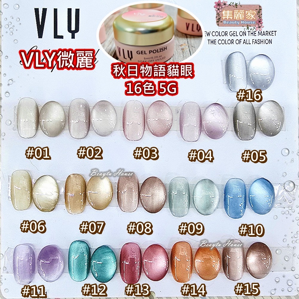 【集麗家】VLY罐裝彩繪膠 [秋日物語貓眼] 16色 台灣品牌 色彩飽滿 美甲 工藝 上色 彩繪 專業推薦 美甲師最愛-細節圖2