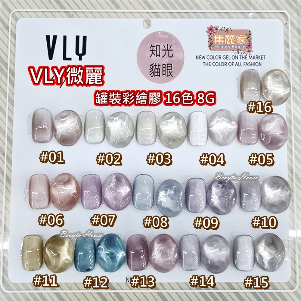 【集麗家】VLY罐裝彩繪膠 [知光貓眼] 16色 台灣品牌 色彩飽滿 沙龍級 美甲 工藝 上色 彩繪專業 美甲師推薦-細節圖2