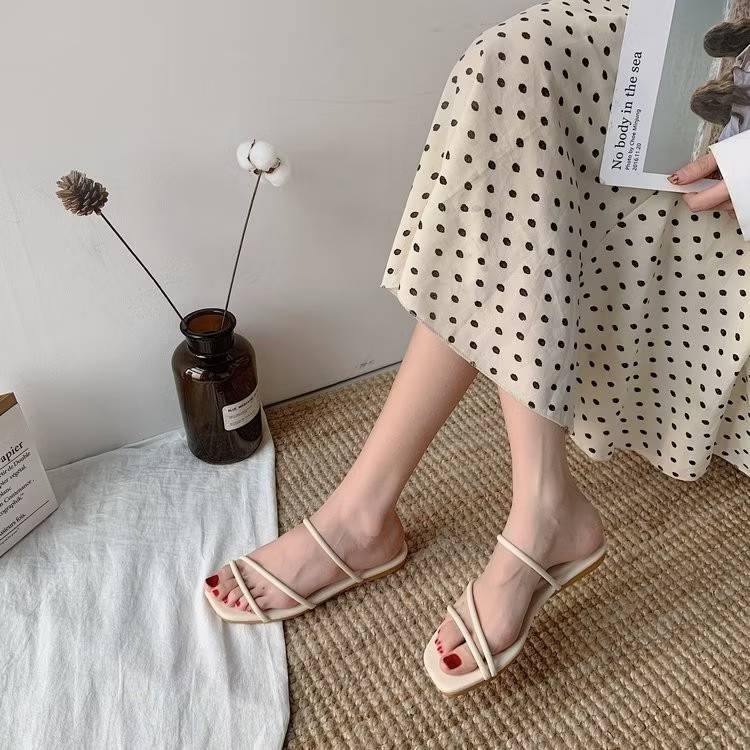 細帶平底輕便拖鞋 細帶拖鞋 羅馬涼鞋 一字交叉涼拖鞋 休閒涼鞋 平底拖鞋 羅馬鞋 居家拖鞋 外出拖鞋 百搭款 D303-細節圖4