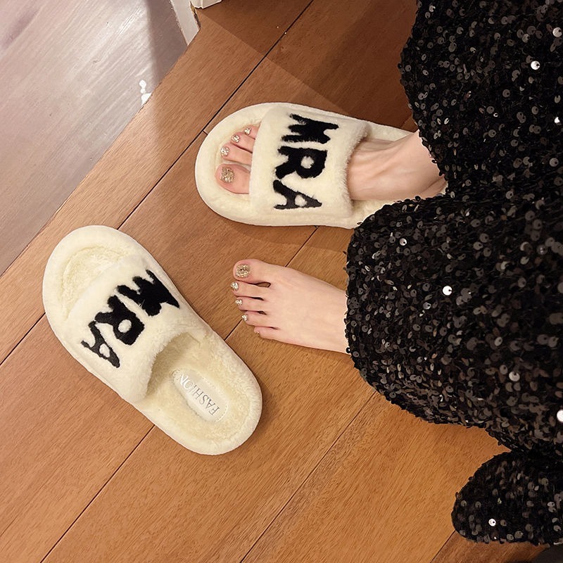 大尺碼36-42❤️毛毛拖鞋 毛毛拖 毛毛鞋 毛絨拖鞋 毛茸茸拖鞋 厚底拖鞋 居家拖鞋 一字絨毛 防寒拖鞋 女鞋9424-細節圖7