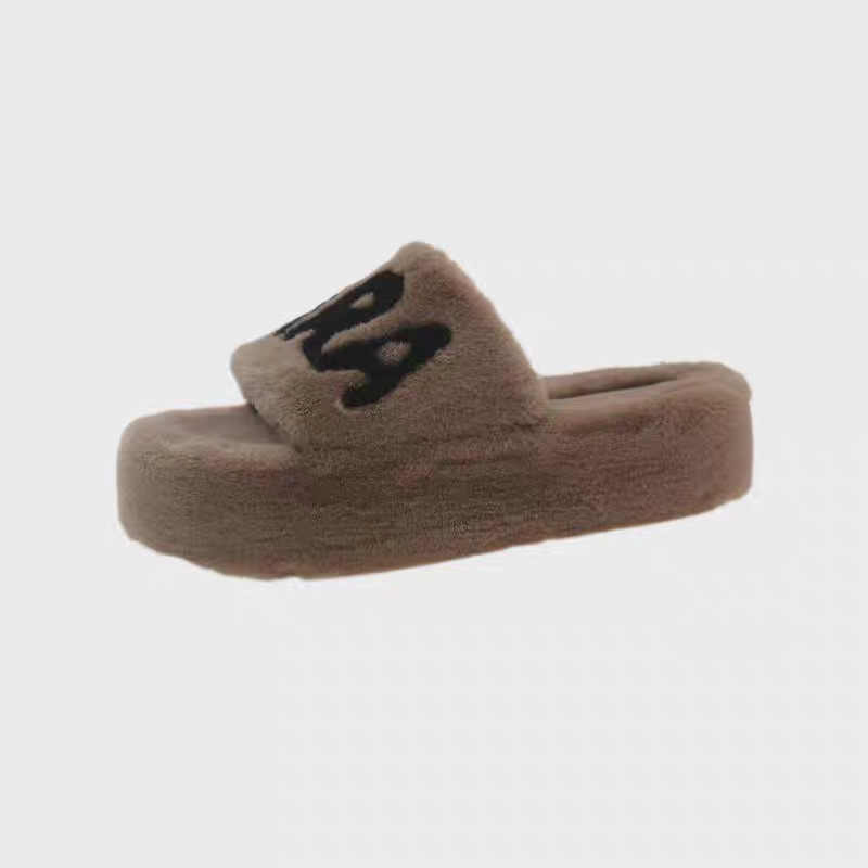 大尺碼36-42❤️毛毛拖鞋 毛毛拖 毛毛鞋 毛絨拖鞋 毛茸茸拖鞋 厚底拖鞋 居家拖鞋 一字絨毛 防寒拖鞋 女鞋9424-規格圖8