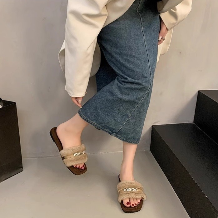 高級感水鑽毛毛拖鞋 毛毛拖 毛毛鞋 毛絨拖鞋 毛茸茸拖鞋 冬季拖鞋 室內拖鞋 平底拖鞋 居家拖鞋 外穿拖鞋 A88-1-細節圖9