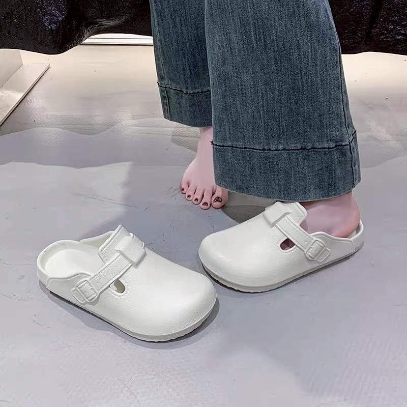 防水穆勒鞋 防水拖鞋 懶人鞋 洞洞鞋 厚底拖鞋 情侶拖鞋 皮革拖鞋 中性休閒鞋 百搭包頭拖鞋 懶人拖鞋 室外拖QQ678-細節圖8