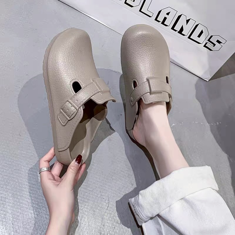 防水穆勒鞋 防水拖鞋 懶人鞋 洞洞鞋 厚底拖鞋 情侶拖鞋 皮革拖鞋 中性休閒鞋 百搭包頭拖鞋 懶人拖鞋 室外拖QQ678-細節圖10