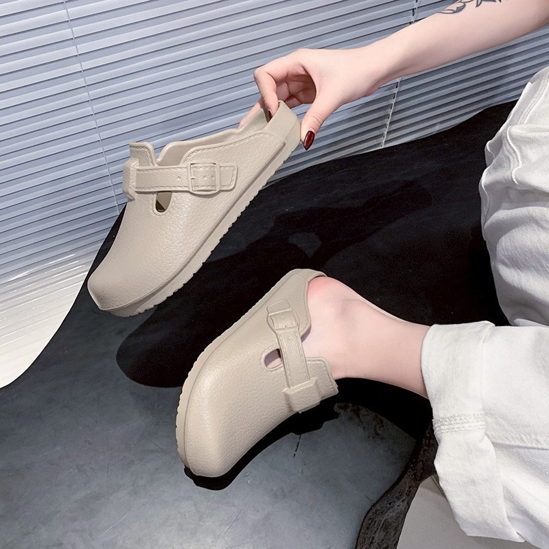 防水穆勒鞋 防水拖鞋 懶人鞋 洞洞鞋 厚底拖鞋 情侶拖鞋 皮革拖鞋 中性休閒鞋 百搭包頭拖鞋 懶人拖鞋 室外拖QQ678-細節圖11