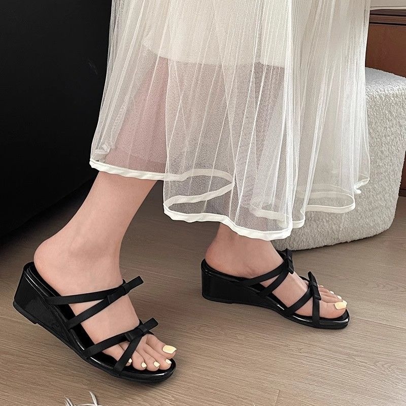 蝴蝶結果凍拖鞋 女生涼鞋 平底鞋 防水果凍鞋 室內外拖鞋 穿搭 女神鞋 豹紋拖鞋 甜美風 沙灘鞋 涼拖鞋 G2688-細節圖3