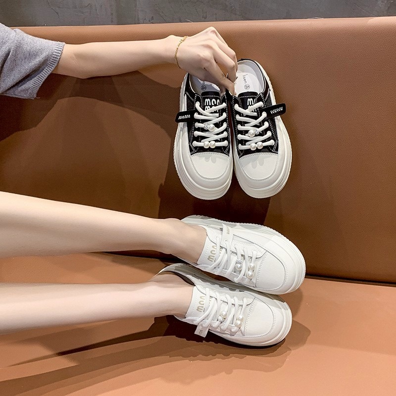 厚底懶人鞋 女帆布拖鞋 Y2K風 增高百搭鞋 韓系鬆糕鞋 夏季潮流 穿搭神器 好走不咬腳 學生愛款 5212-細節圖2