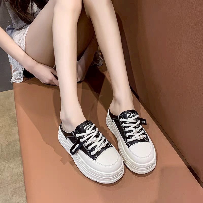 厚底懶人鞋 女帆布拖鞋 Y2K風 增高百搭鞋 韓系鬆糕鞋 夏季潮流 穿搭神器 好走不咬腳 學生愛款 5212-細節圖9