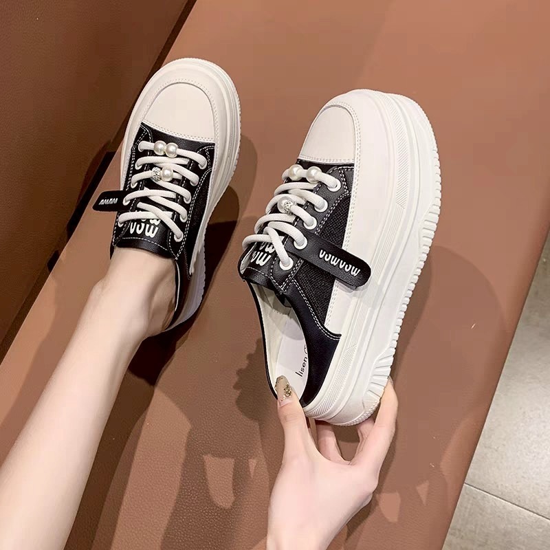 厚底懶人鞋 女帆布拖鞋 Y2K風 增高百搭鞋 韓系鬆糕鞋 夏季潮流 穿搭神器 好走不咬腳 學生愛款 5212-細節圖10