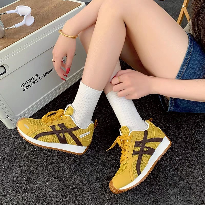 日系復古慢跑鞋 女潮鞋 白色銀色黃 學生穿搭神器 百搭增高顯瘦 透氣好走 不磨腳 運動休閒鞋 8225-細節圖7