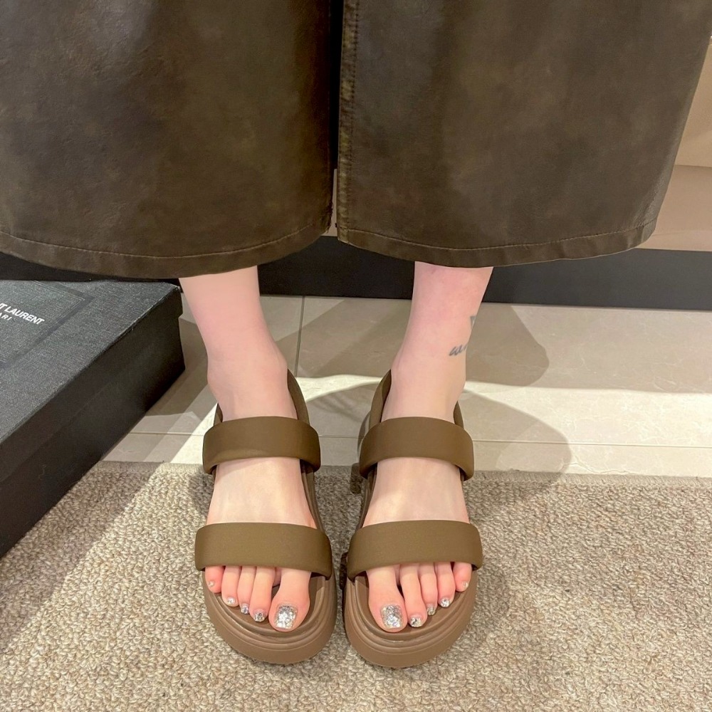 厚底 軟底 雙帶 後帶 涼鞋 女鞋 ins風 韓系 百搭 懶人 室內外 休閒 增高 防滑 軟Q氣墊 夏季 潮流 1188-細節圖6