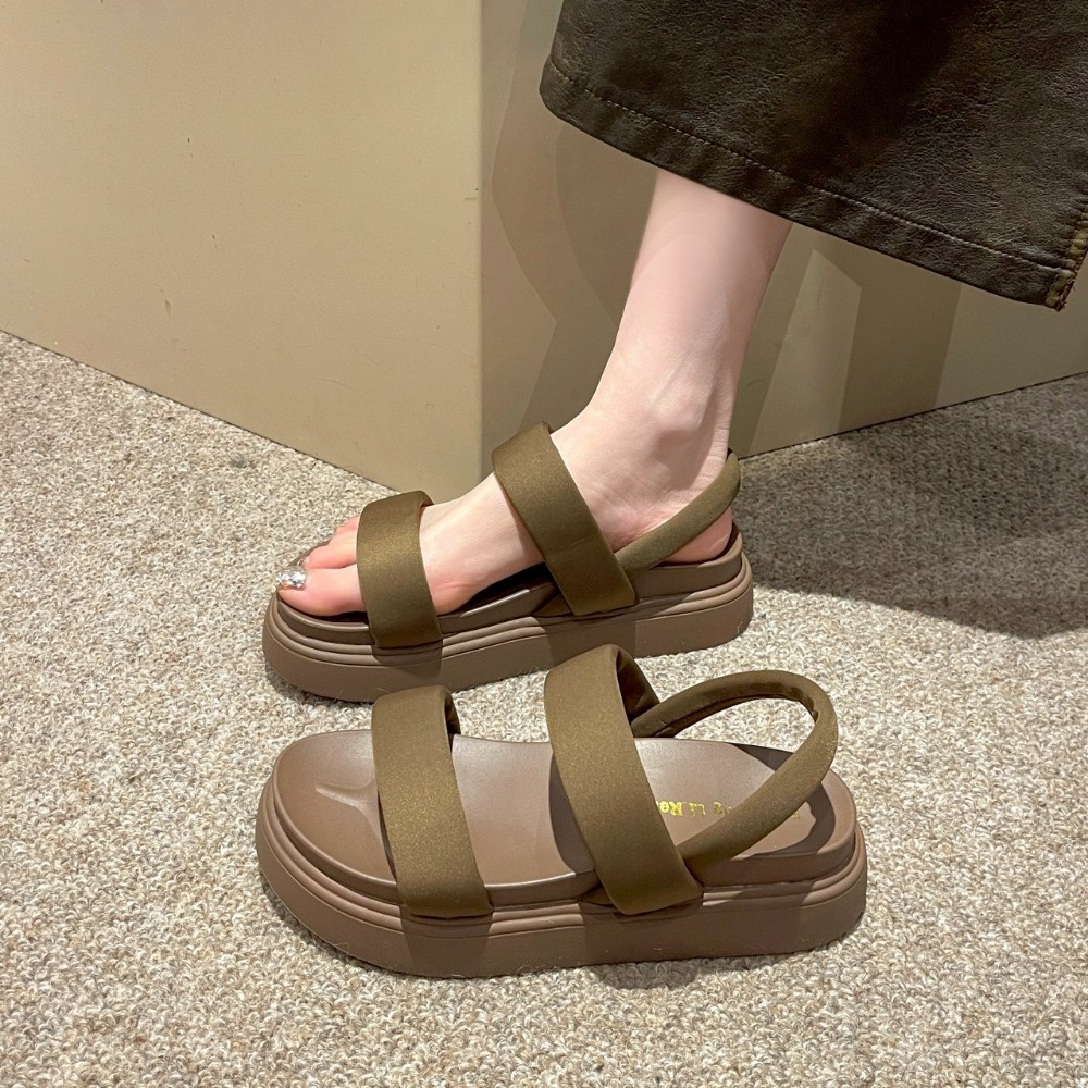 厚底 軟底 雙帶 後帶 涼鞋 女鞋 ins風 韓系 百搭 懶人 室內外 休閒 增高 防滑 軟Q氣墊 夏季 潮流 1188-細節圖7