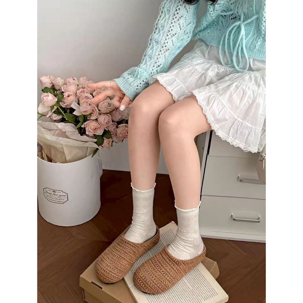 編織懶人鞋 透氣平底鞋 編織便鞋 休閒懶人鞋 文青手工鞋 夏日涼爽鞋 棉麻風鞋 百搭舒適鞋 編織拖鞋風 麻編鞋G9704-細節圖2