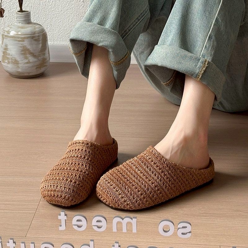 編織懶人鞋 透氣平底鞋 編織便鞋 休閒懶人鞋 文青手工鞋 夏日涼爽鞋 棉麻風鞋 百搭舒適鞋 編織拖鞋風 麻編鞋G9704-細節圖6