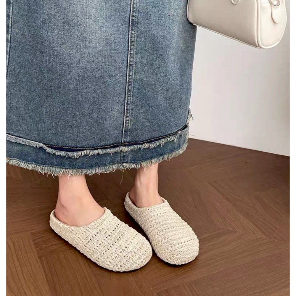編織懶人鞋 透氣平底鞋 編織便鞋 休閒懶人鞋 文青手工鞋 夏日涼爽鞋 棉麻風鞋 百搭舒適鞋 編織拖鞋風 麻編鞋G9704-細節圖10