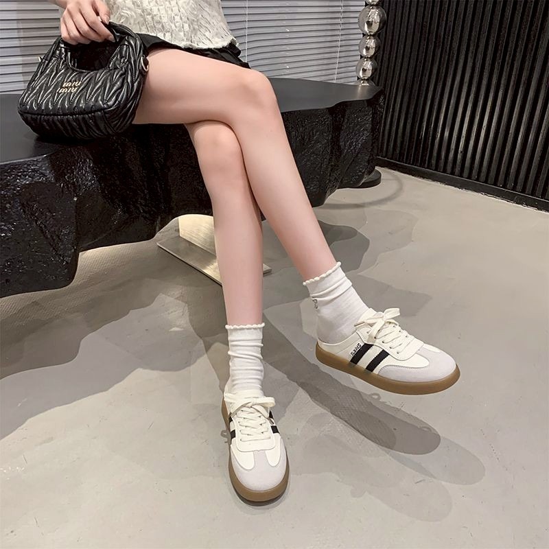 懶人鞋 穆勒鞋 女 運動鞋 厚底休閒鞋 復古德訓鞋 奶油鞋 增高球鞋 夏季好穿 百搭鞋 不磨腳 穿脫方便 復古鞋 917-細節圖3