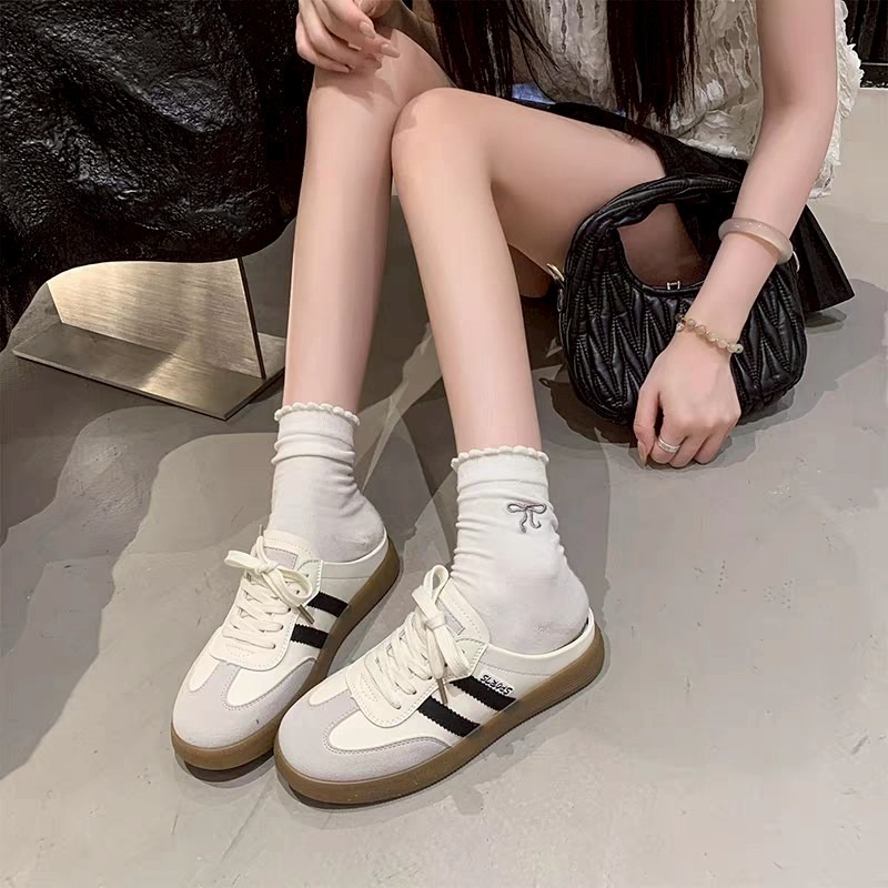 懶人鞋 穆勒鞋 女 運動鞋 厚底休閒鞋 復古德訓鞋 奶油鞋 增高球鞋 夏季好穿 百搭鞋 不磨腳 穿脫方便 復古鞋 917-細節圖7