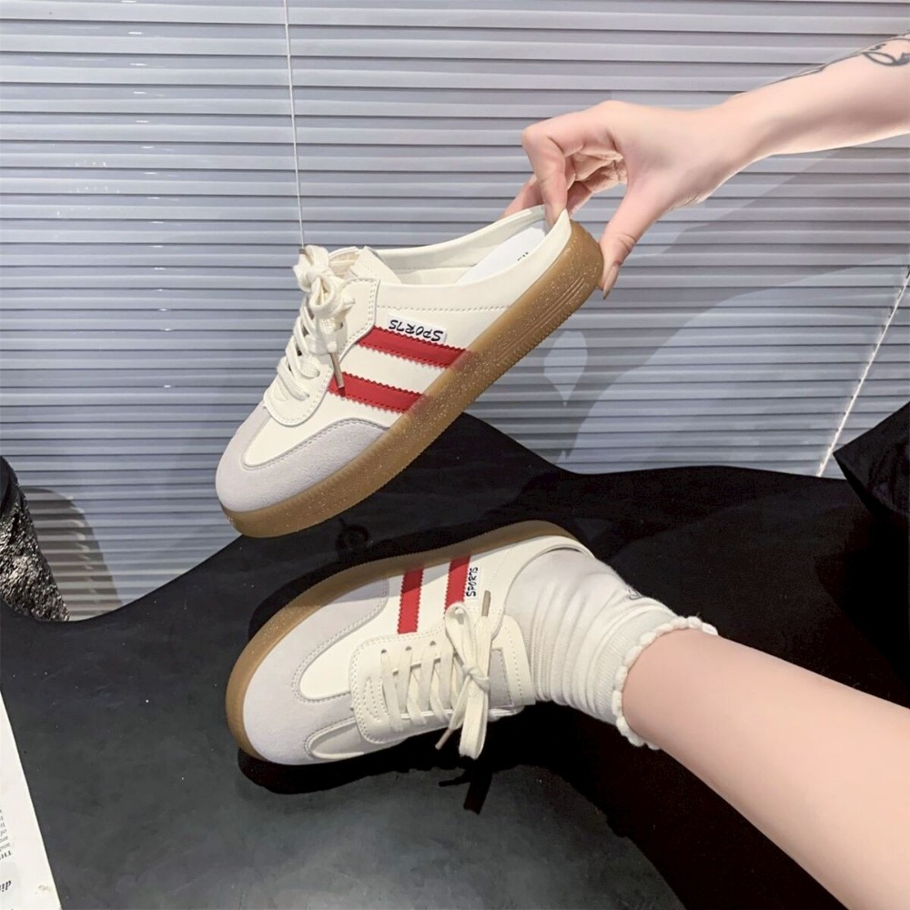 懶人鞋 穆勒鞋 女 運動鞋 厚底休閒鞋 復古德訓鞋 奶油鞋 增高球鞋 夏季好穿 百搭鞋 不磨腳 穿脫方便 復古鞋 917-細節圖8