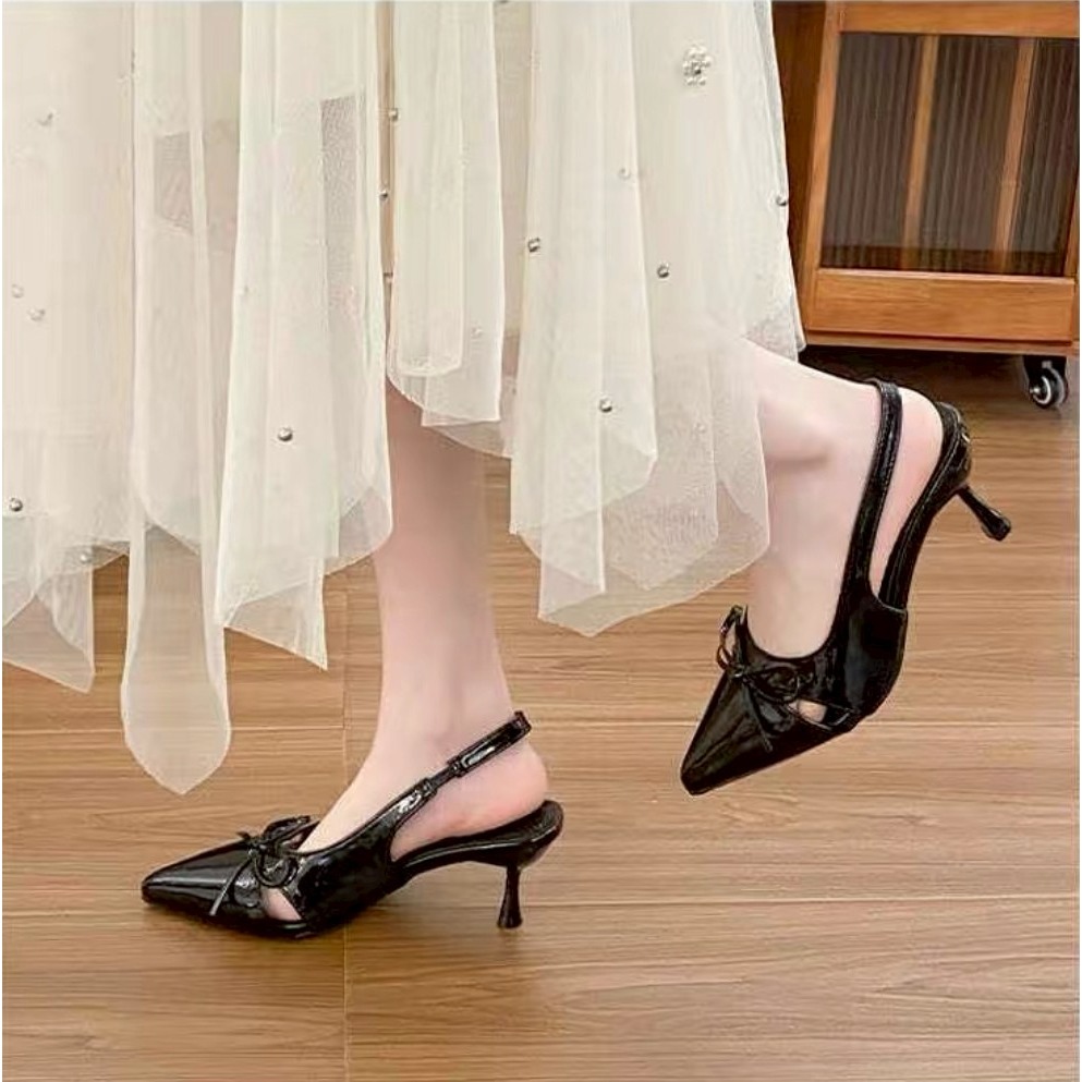 尖頭鞋 綁帶鞋 高跟鞋 後空鞋 婚鞋 約會鞋 性感鞋 女鞋 通勤鞋 小香風 甜美鞋 氣質鞋 百搭鞋 優雅鞋 G2468-細節圖5