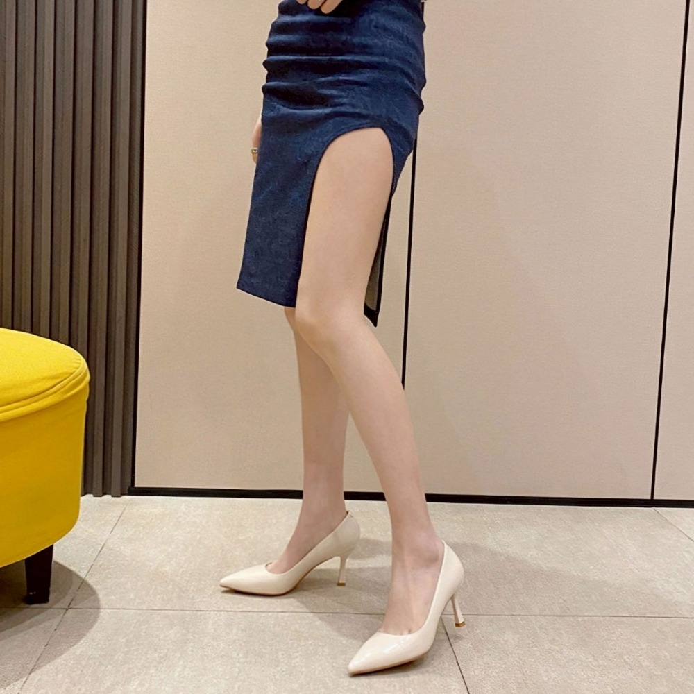 尖頭高跟鞋 上班鞋 約會鞋 氣質鞋 正式鞋 小香風 中跟鞋 黑白鞋 皮革鞋 百搭高跟鞋 女鞋 通勤鞋 低調時尚 7502-細節圖3