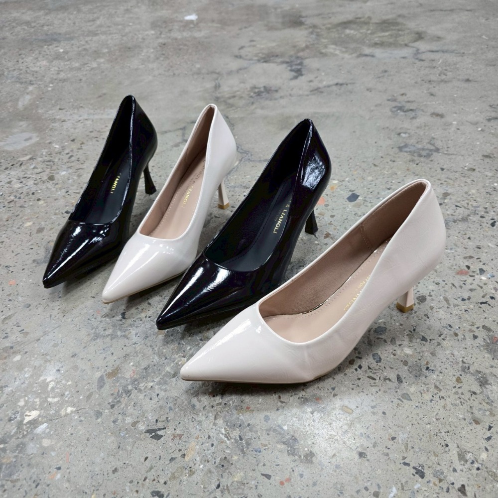 尖頭高跟鞋 上班鞋 約會鞋 氣質鞋 正式鞋 小香風 中跟鞋 黑白鞋 皮革鞋 百搭高跟鞋 女鞋 通勤鞋 低調時尚 7502-細節圖8