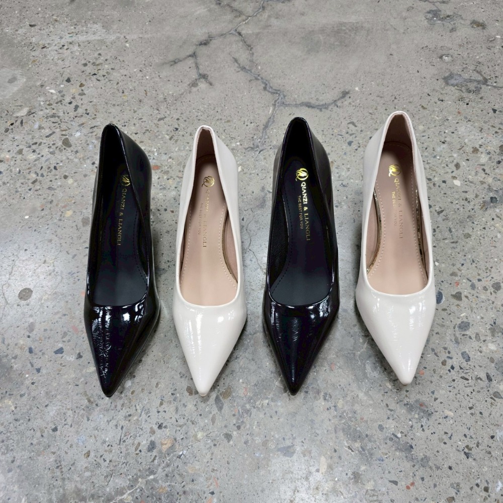 尖頭高跟鞋 上班鞋 約會鞋 氣質鞋 正式鞋 小香風 中跟鞋 黑白鞋 皮革鞋 百搭高跟鞋 女鞋 通勤鞋 低調時尚 7502-細節圖9