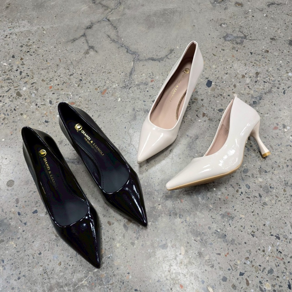 尖頭高跟鞋 上班鞋 約會鞋 氣質鞋 正式鞋 小香風 中跟鞋 黑白鞋 皮革鞋 百搭高跟鞋 女鞋 通勤鞋 低調時尚 7502-細節圖10