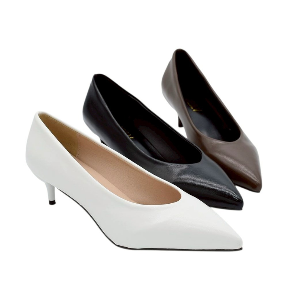 尖頭高跟鞋 女鞋 通勤小跟鞋 OL氣質鞋 百搭黑白 咖啡色跟鞋 穩跟上班鞋 正裝尖頭鞋 韓系通勤鞋 女生約會鞋G3228-細節圖6