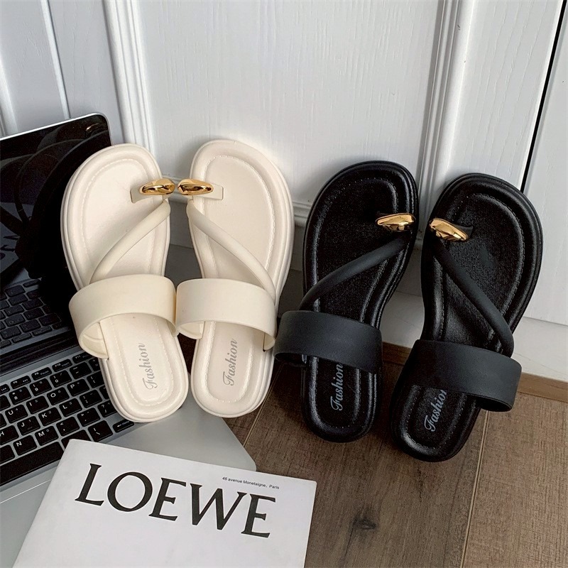 全防水拖鞋 防水涼鞋 厚底拖鞋 金屬環拖鞋 女涼拖鞋 韓系夾腳鞋 百搭女鞋 夏天拖鞋 顯瘦拖鞋 防滑鞋 QQ8089-細節圖10