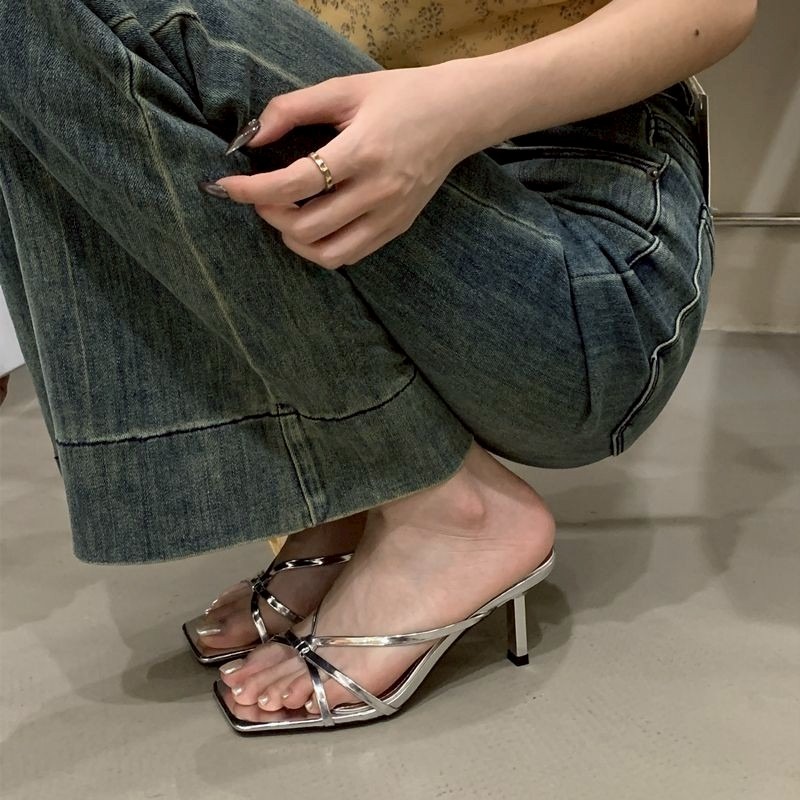 高跟涼鞋 細帶涼鞋 金屬跟鞋 設計感女鞋 氣質女鞋 通勤高跟鞋 約會鞋 百搭高跟 夏季女鞋 顯腿長高跟鞋 G9135-細節圖8