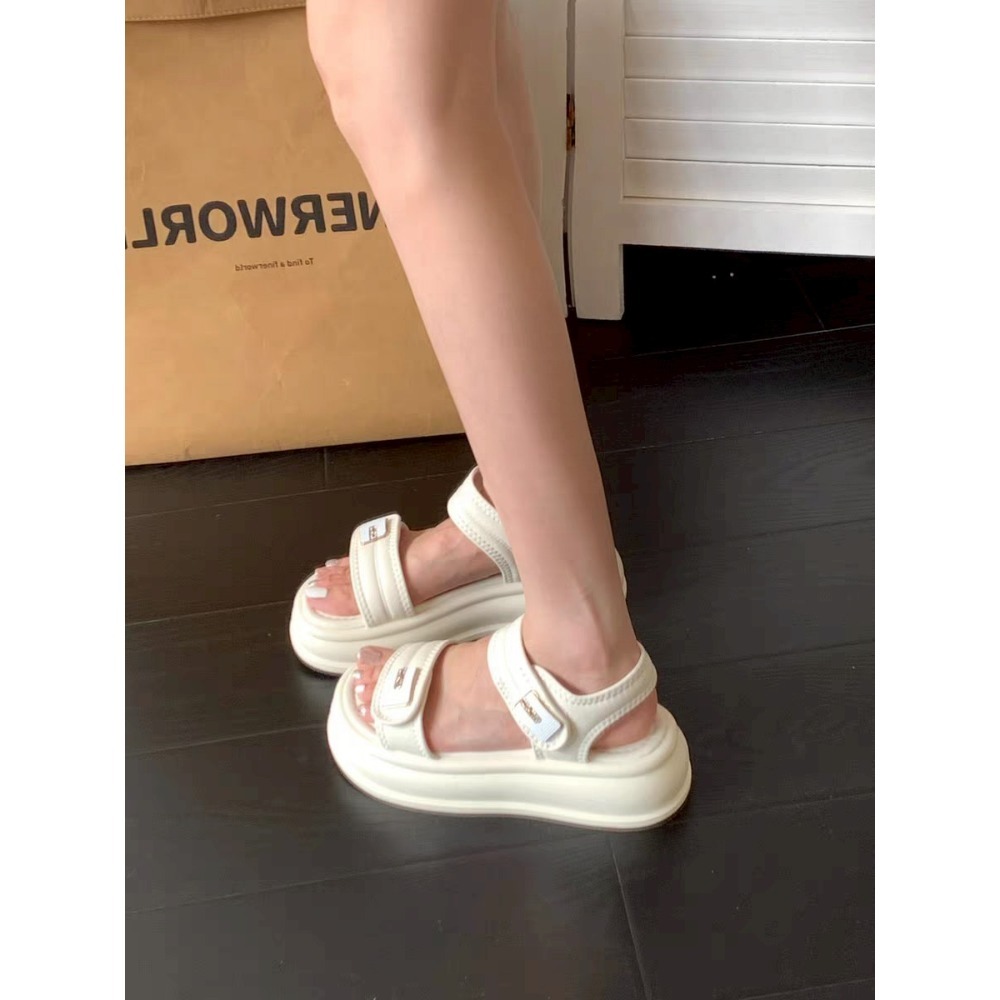 厚底涼鞋 魔鬼氈 女 涼鞋女 夏天女鞋 韓系女鞋 休閒鞋 百搭鞋 懶人鞋 軟底鞋 增高 涼拖鞋 大尺碼涼鞋 6225A-細節圖7