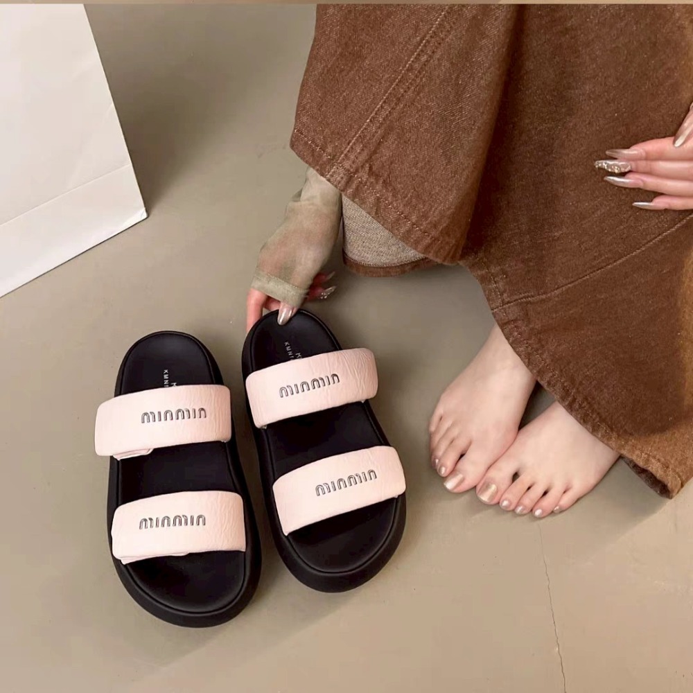 雙帶拖鞋 厚底拖鞋 女生拖鞋 軟底拖鞋 百搭涼鞋 韓系拖鞋 休閒拖鞋 防滑拖鞋 學生拖鞋 女生平底鞋 可愛拖鞋 6373-細節圖6