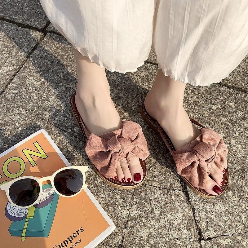 蝴蝶結拖鞋 夾腳拖鞋 女拖鞋 涼拖鞋 沙灘拖鞋 厚底拖鞋 平底拖鞋 軟底拖鞋 棉麻拖鞋 可愛拖鞋 夏日拖鞋 66588-細節圖6