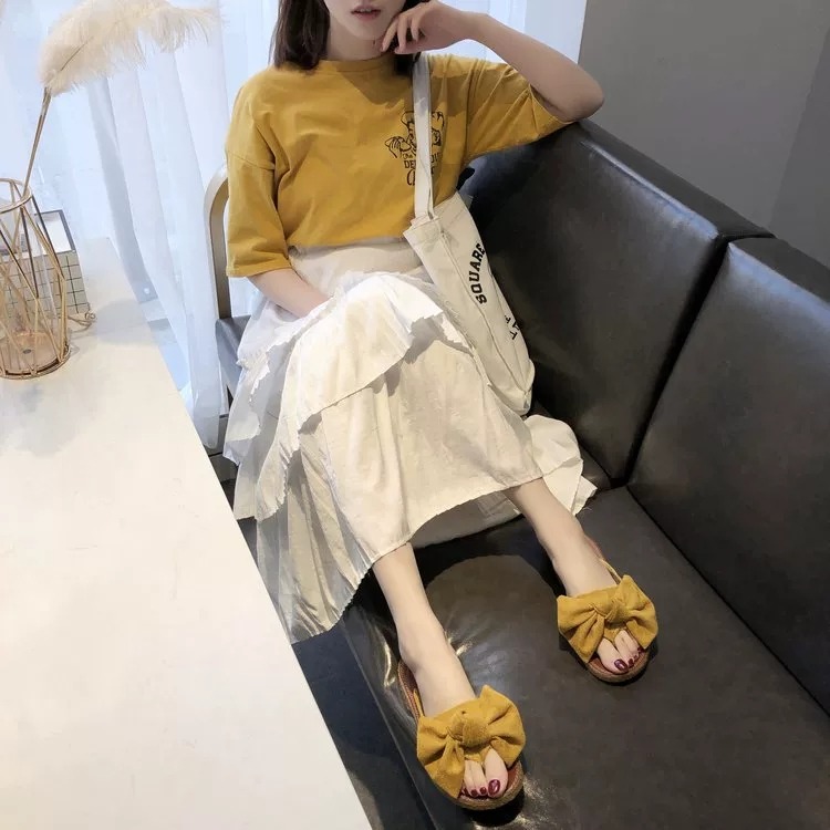 蝴蝶結拖鞋 夾腳拖鞋 女拖鞋 涼拖鞋 沙灘拖鞋 厚底拖鞋 平底拖鞋 軟底拖鞋 棉麻拖鞋 可愛拖鞋 夏日拖鞋 66588-細節圖8