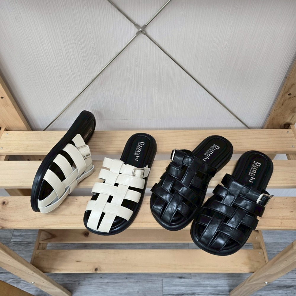 羅馬拖鞋 編織涼鞋 女拖鞋 涼拖鞋 穆勒鞋 寬帶拖鞋 百搭拖鞋 黑色拖鞋 白色拖鞋 厚底拖鞋 軟底拖鞋 G1196-細節圖3