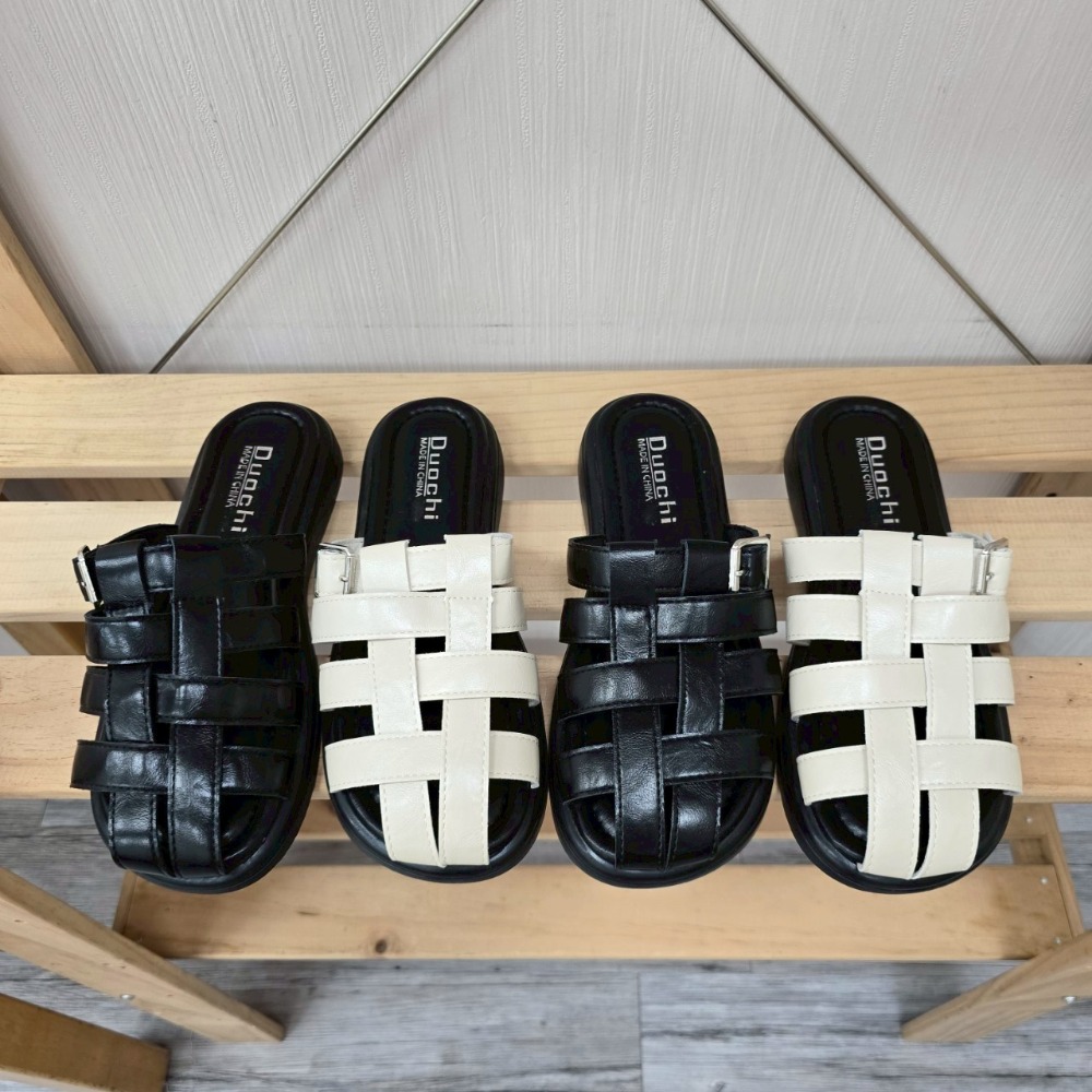 羅馬拖鞋 編織涼鞋 女拖鞋 涼拖鞋 穆勒鞋 寬帶拖鞋 百搭拖鞋 黑色拖鞋 白色拖鞋 厚底拖鞋 軟底拖鞋 G1196-細節圖5